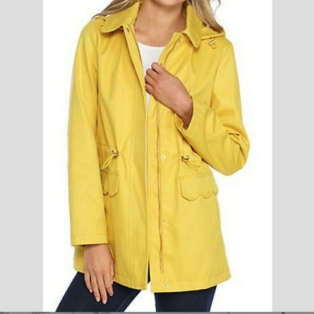 Yellow Kate Spade scallop pocket rain coat Medium